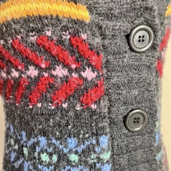 Lord & Taylor Cardigan Sweater Women S Wool Blend Fair Isle Button Shawl Collar - Picture 5 of 8